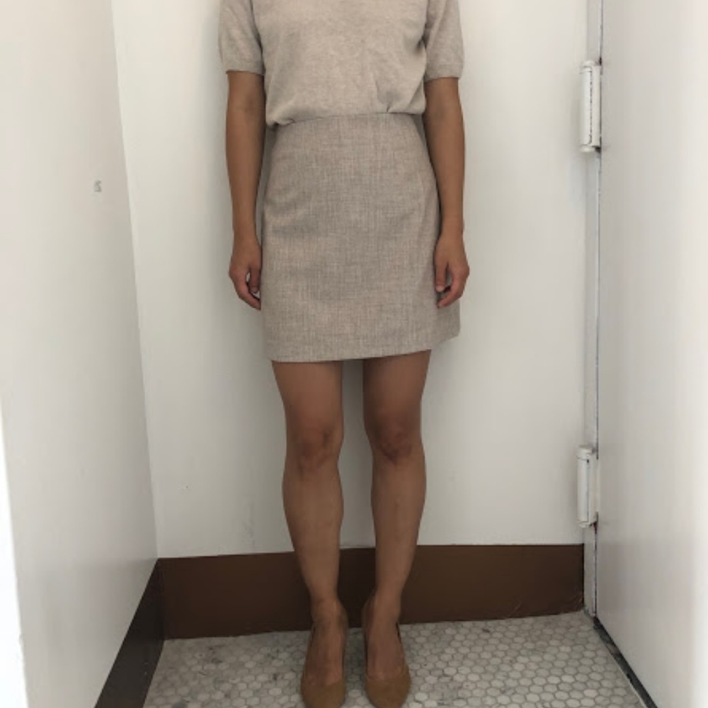high waisted A line mini skirt